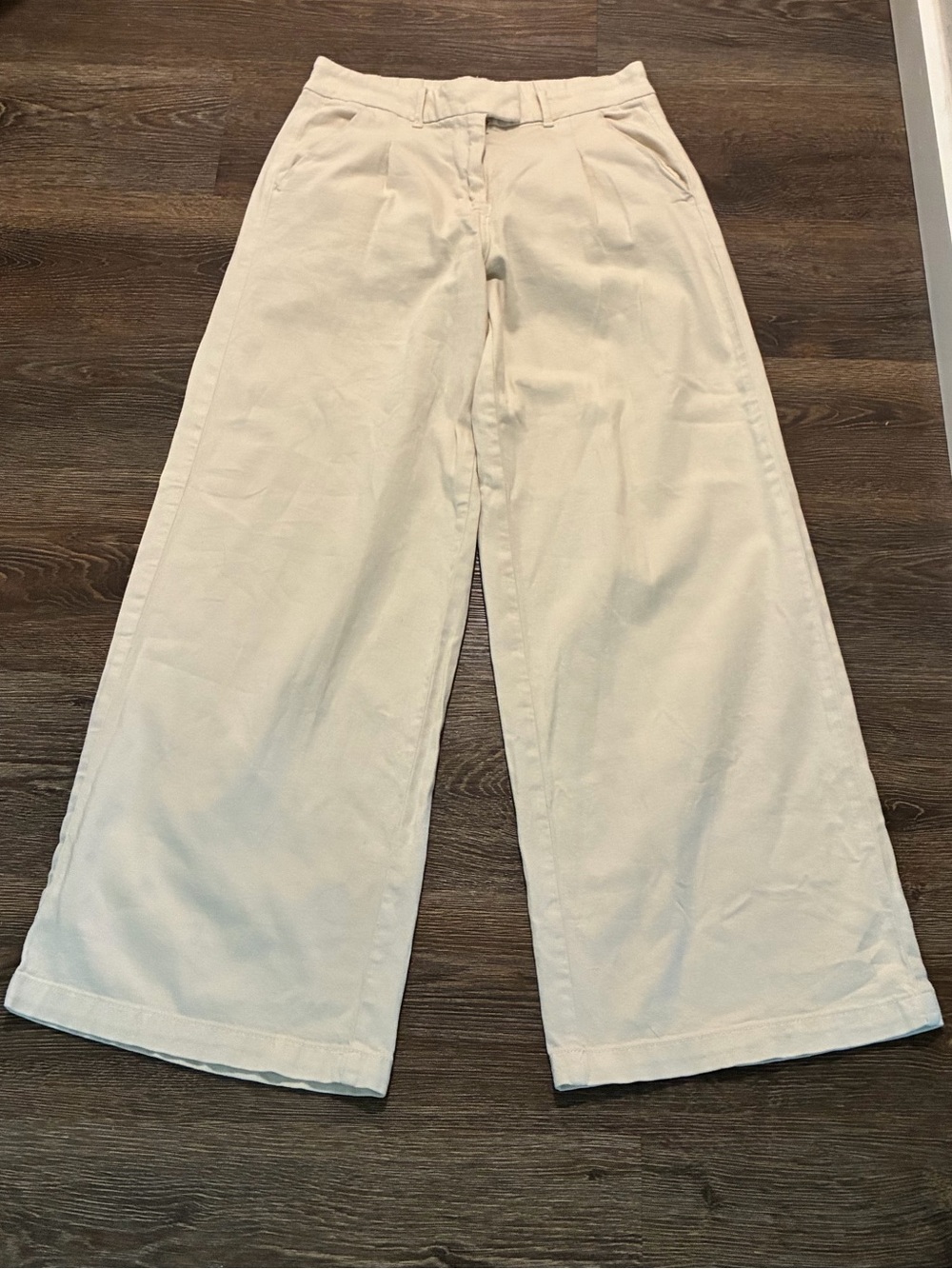 American Eagle Outfitters Wide-Leg Pants in Off-White